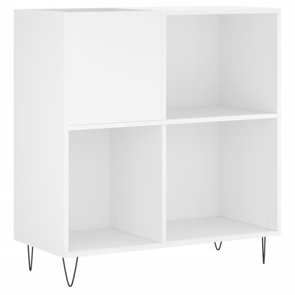 Record Cabinet White 84.5x38x89 cm Engineered Wood