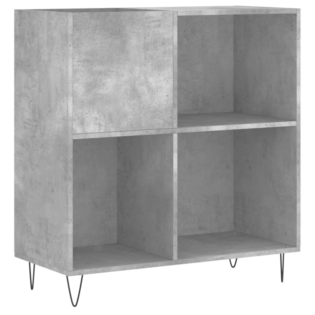 Record Cabinet Concrete Grey 84.5x38x89 cm Engineered Wood