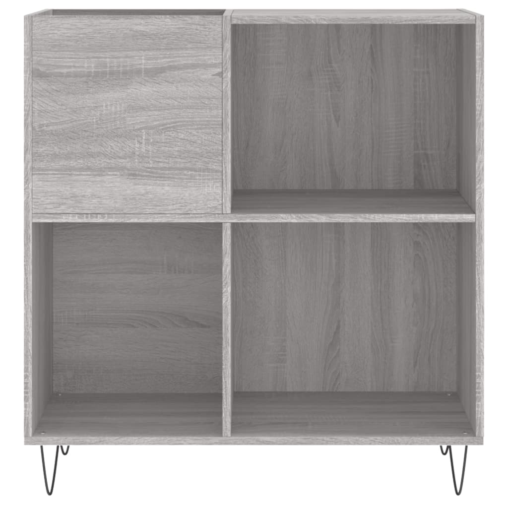 Record Cabinet Grey Sonoma 84.5x38x89 cm Engineered Wood