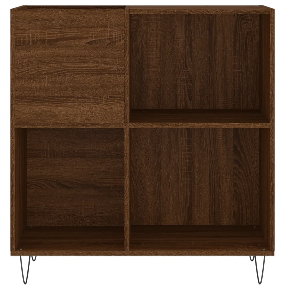 Record Cabinet Brown Oak 84.5x38x89 cm Engineered Wood