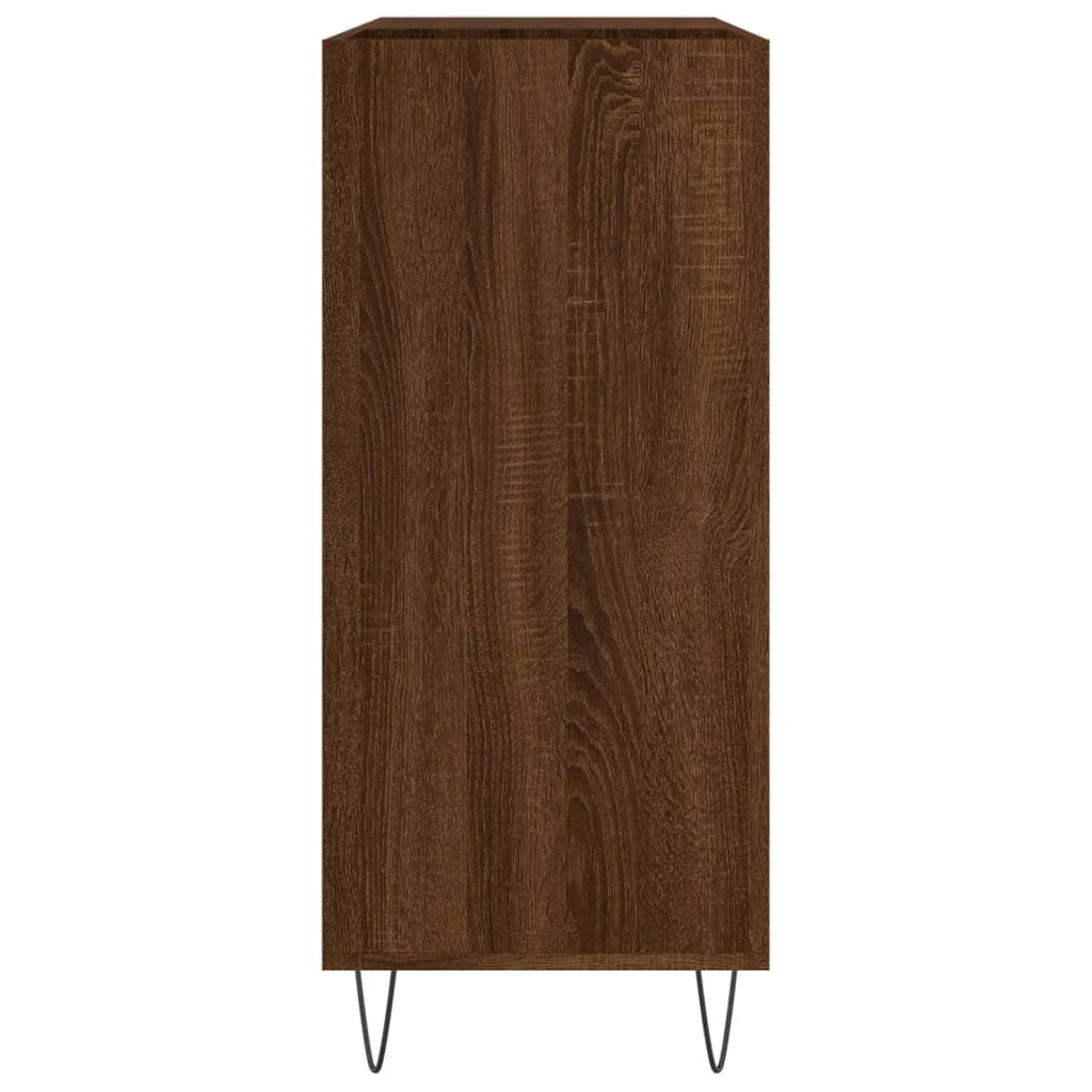 Record Cabinet Brown Oak 84.5x38x89 cm Engineered Wood