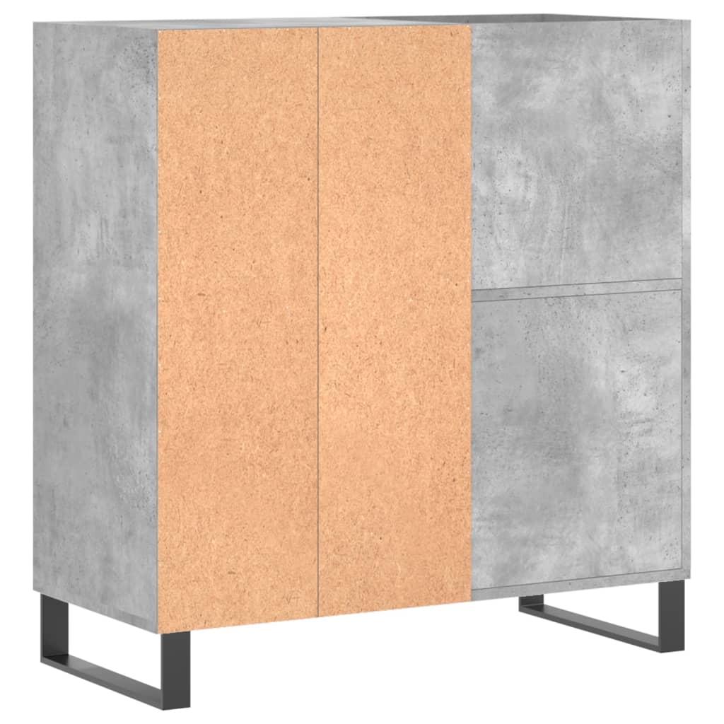 Record Cabinet Concrete Grey 84.5x38x89 cm Engineered Wood