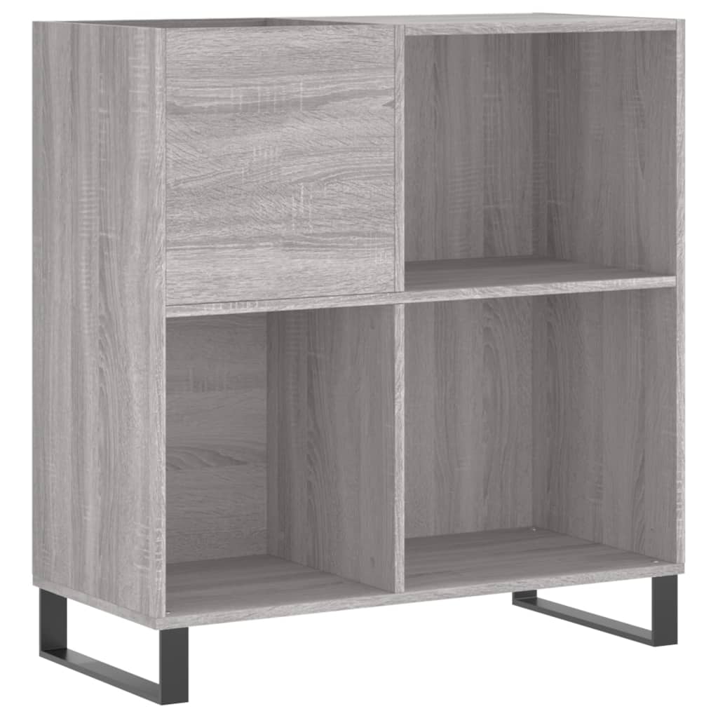Record Cabinet Grey Sonoma 84.5x38x89 cm Engineered Wood