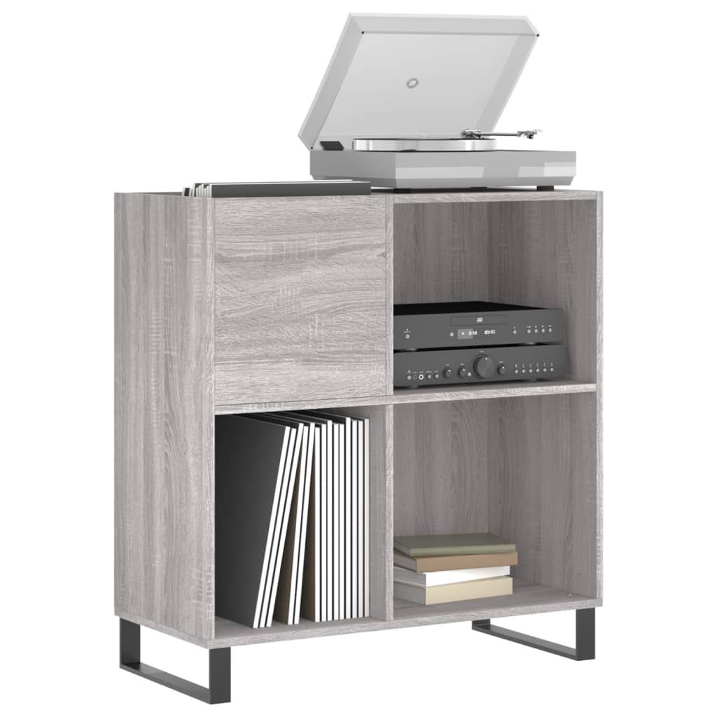 Record Cabinet Grey Sonoma 84.5x38x89 cm Engineered Wood