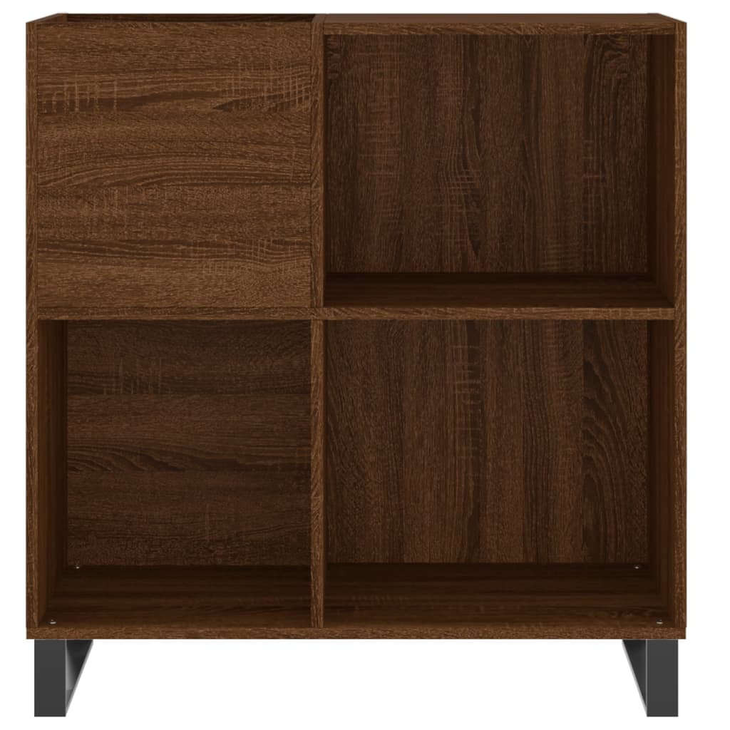 Record Cabinet Brown Oak 84.5x38x89 cm Engineered Wood