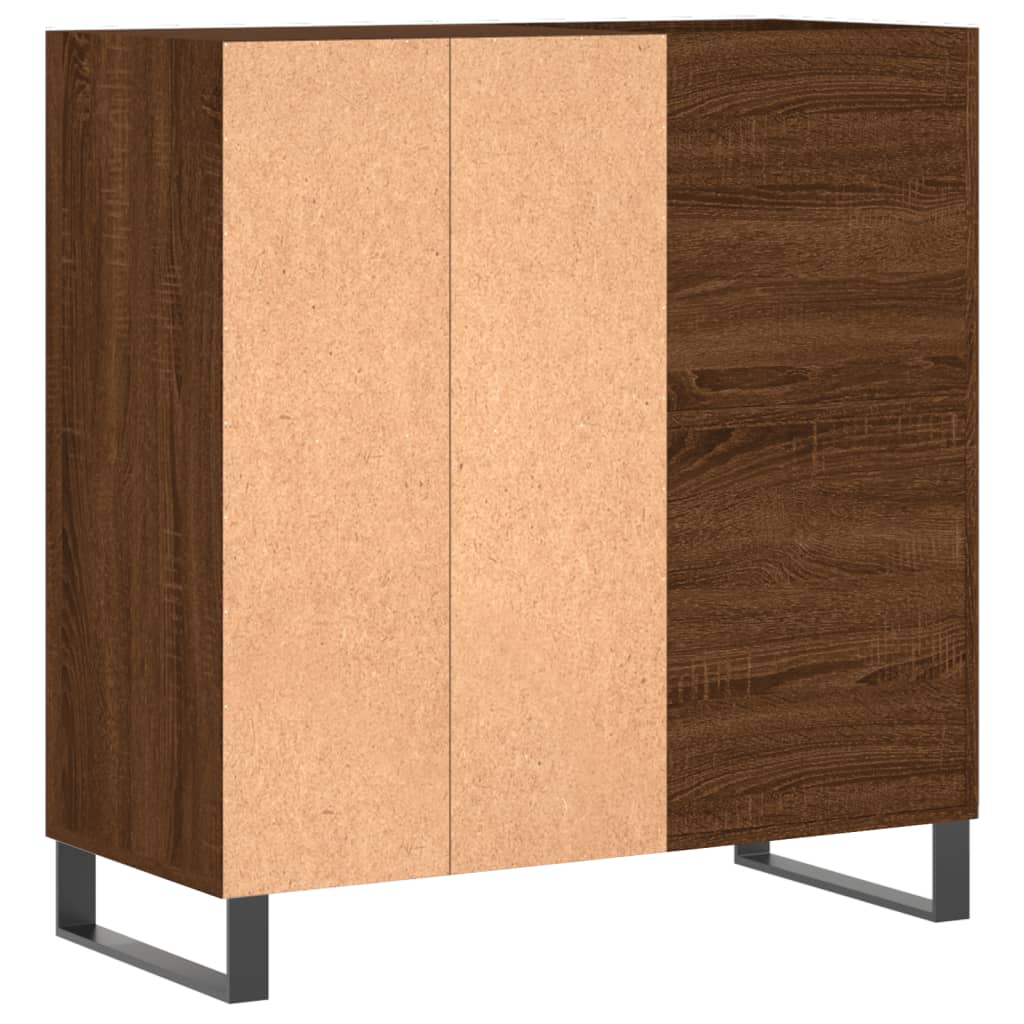 Record Cabinet Brown Oak 84.5x38x89 cm Engineered Wood