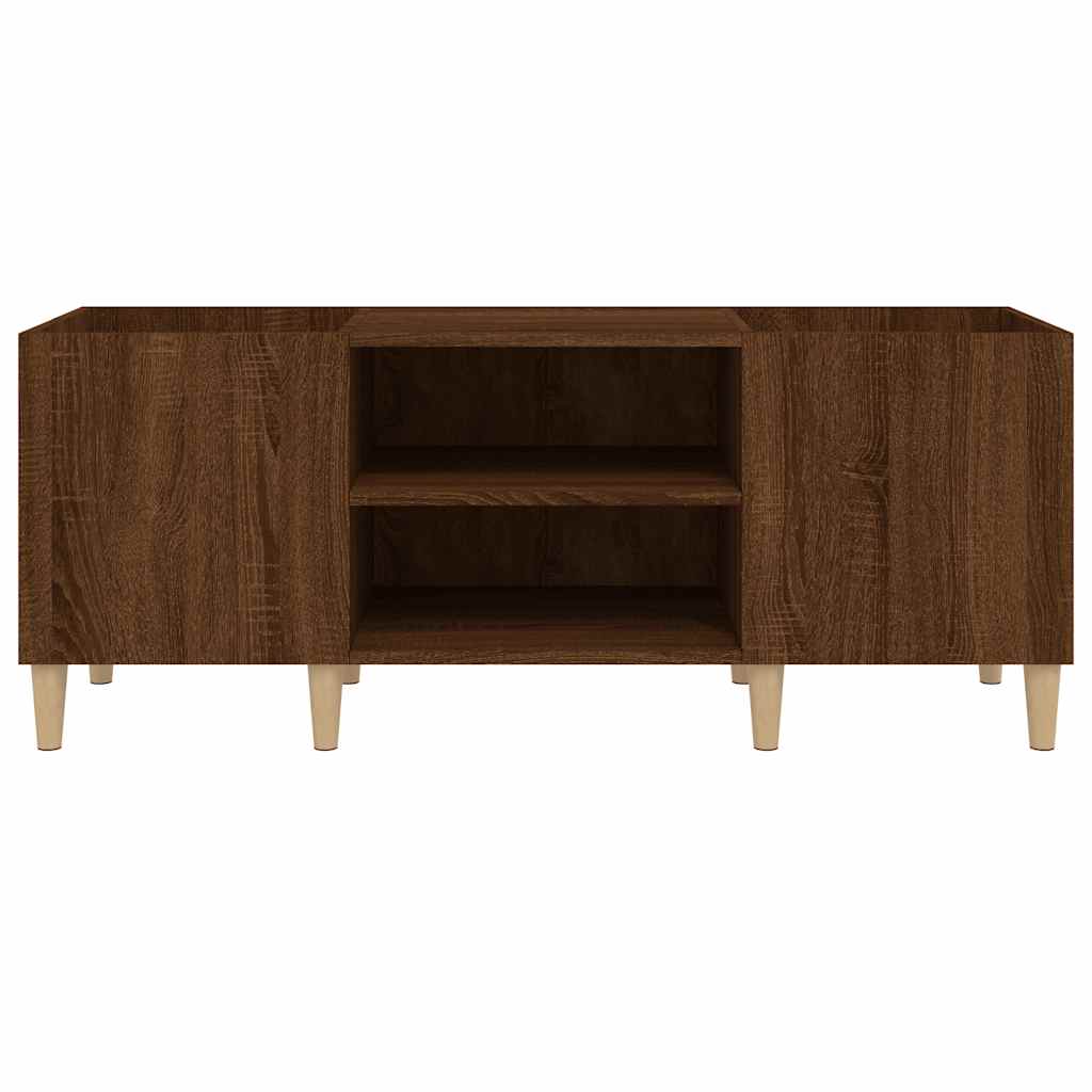 Record Cabinet Brown Oak 121x38x48 cm Engineered Wood