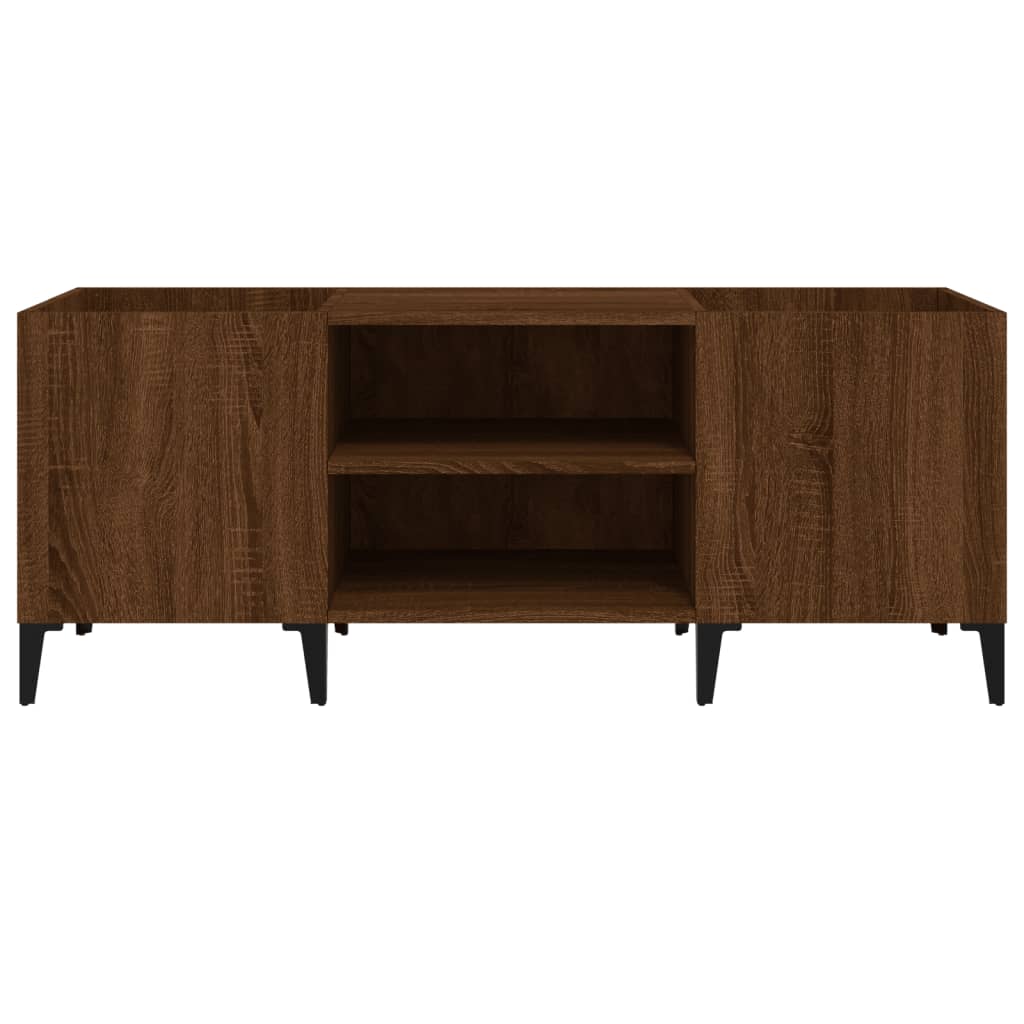 Record Cabinet Brown Oak 121x38x48 cm Engineered Wood