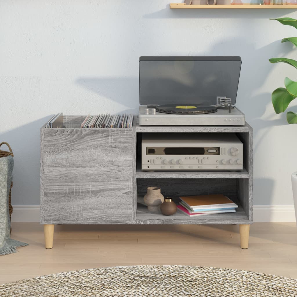 Record Cabinet Grey Sonoma 84.5x38x48 cm Engineered Wood