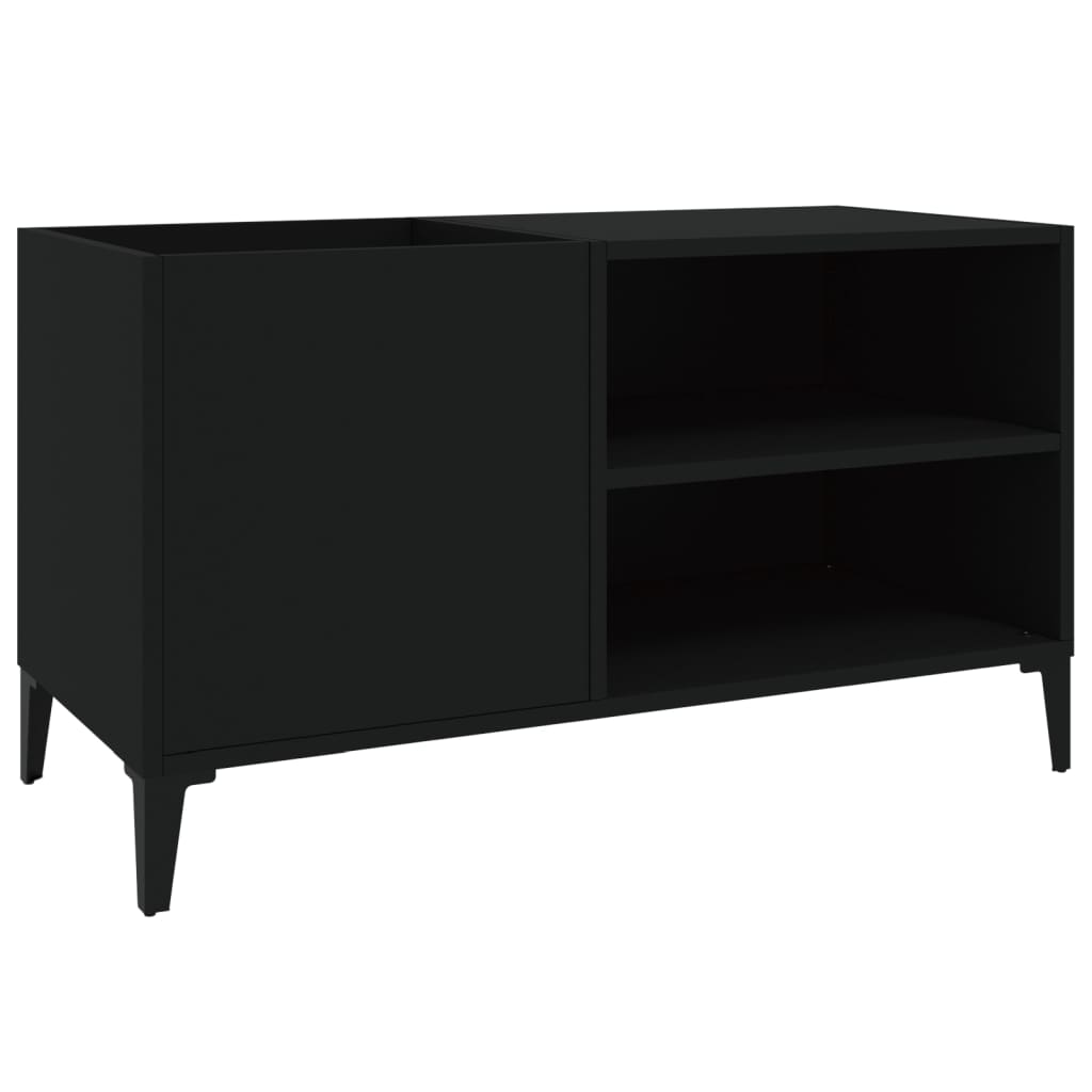 Record Cabinet Black 84.5x38x48 cm Engineered Wood