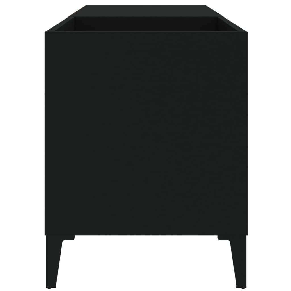 Record Cabinet Black 84.5x38x48 cm Engineered Wood