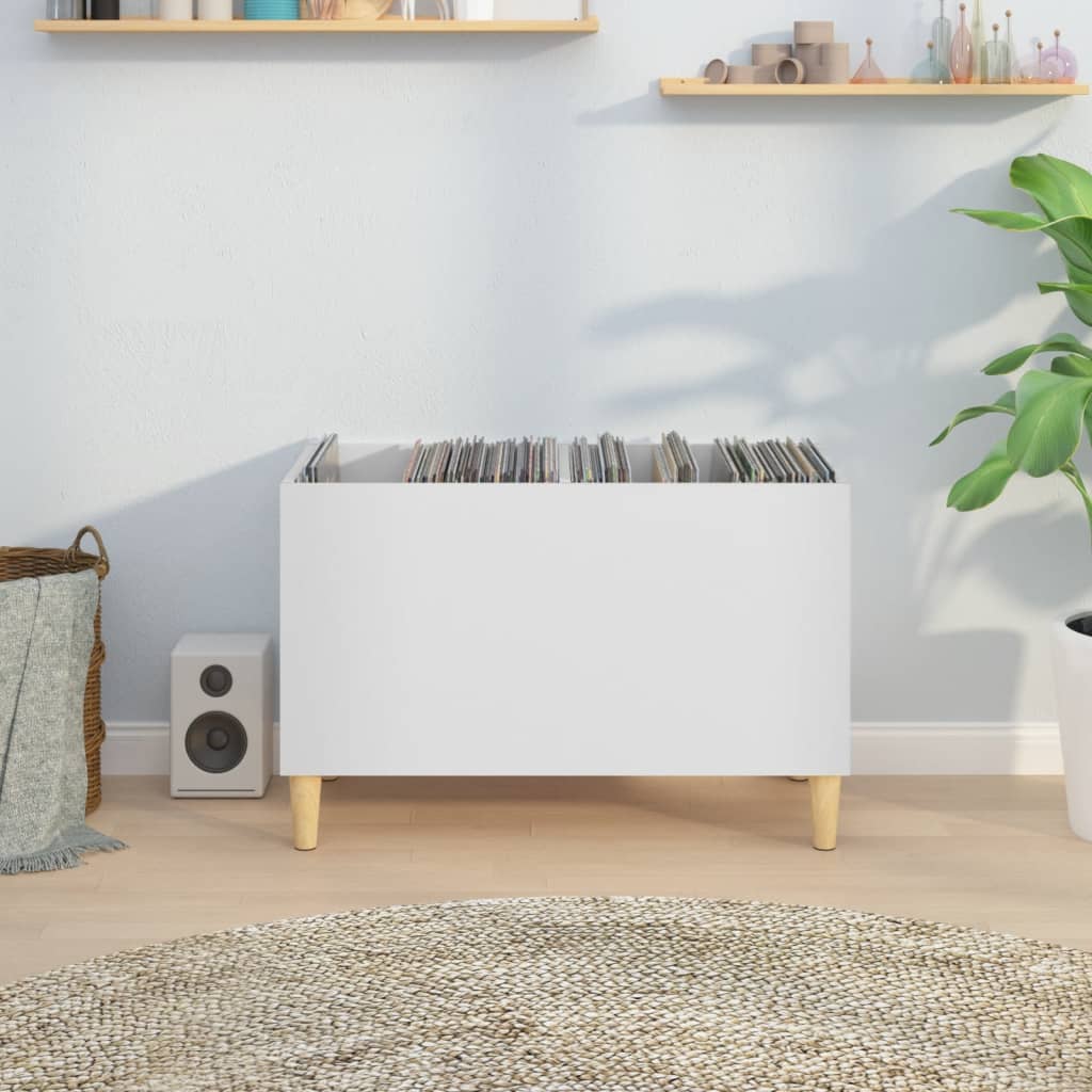 Record Cabinet White 74.5x38x48 cm Engineered Wood
