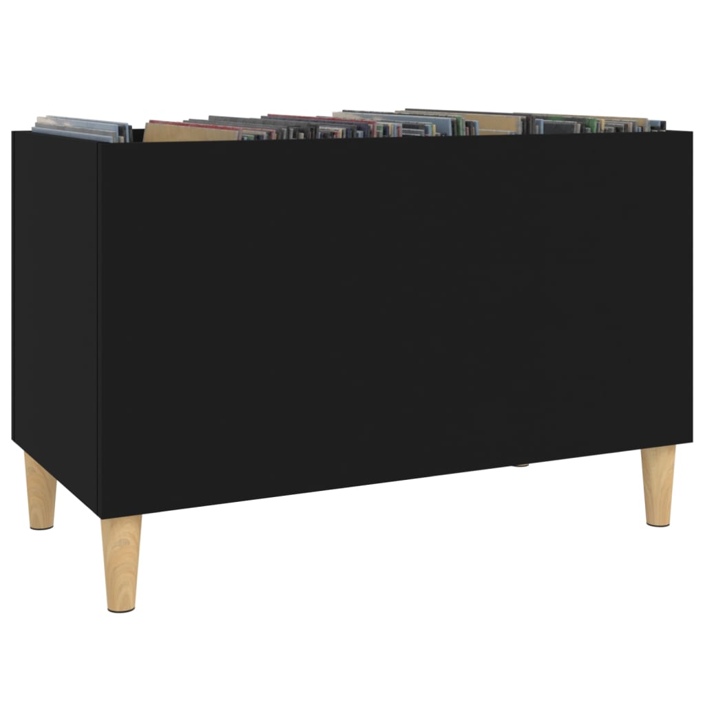 Record Cabinet Black 74.5x38x48 cm Engineered Wood