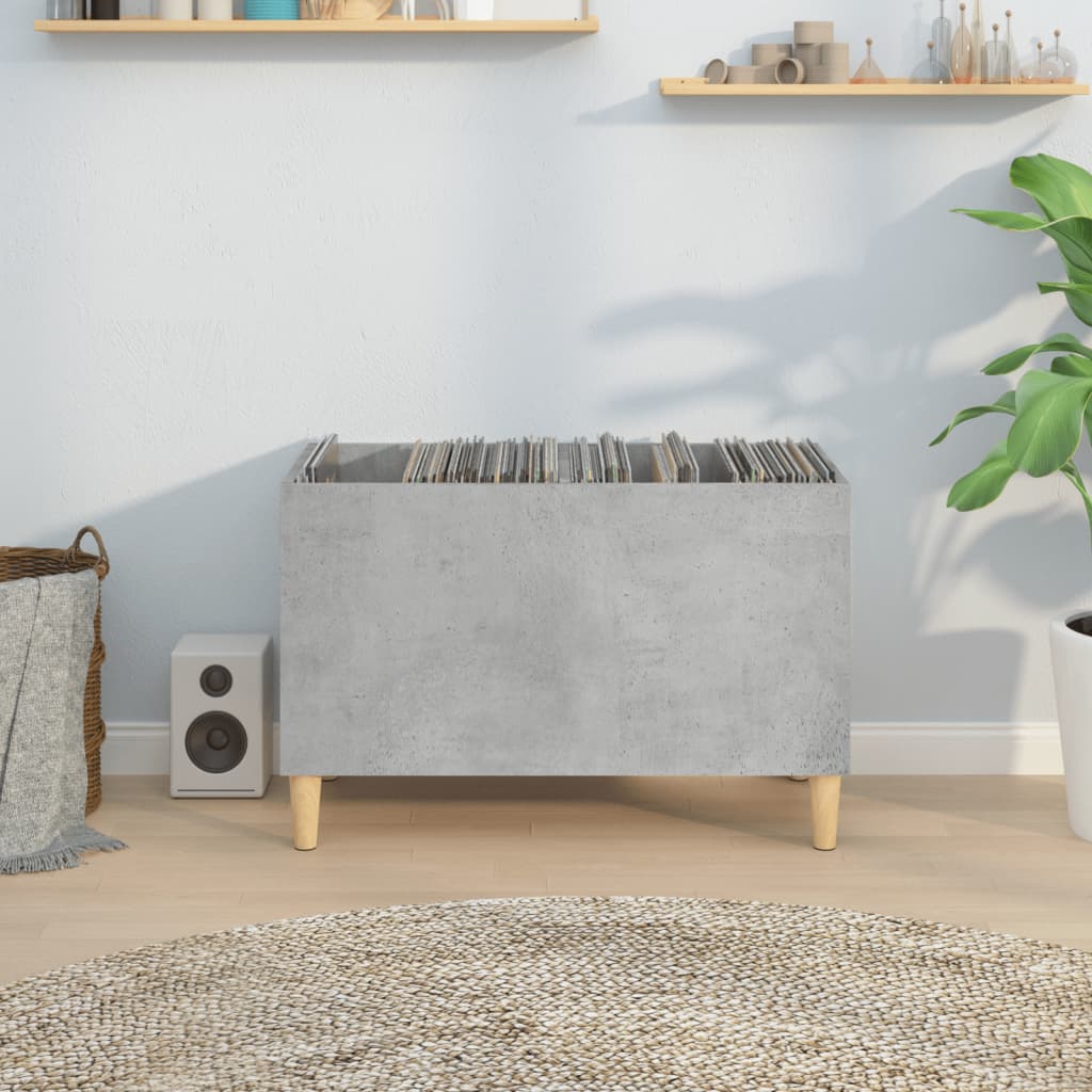Record Cabinet Concrete Grey 74.5x38x48 cm Engineered Wood