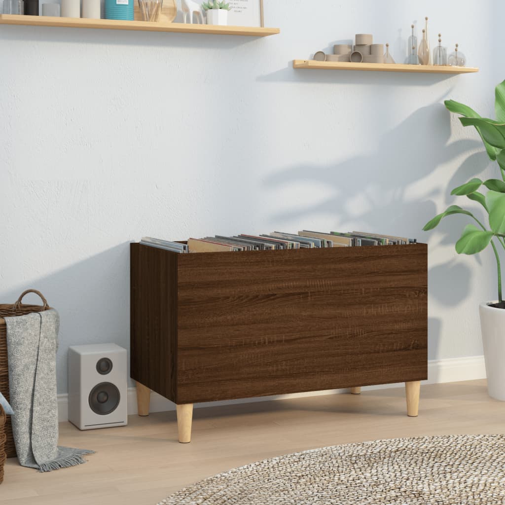 Record Cabinet Brown Oak 74.5x38x48 cm Engineered Wood