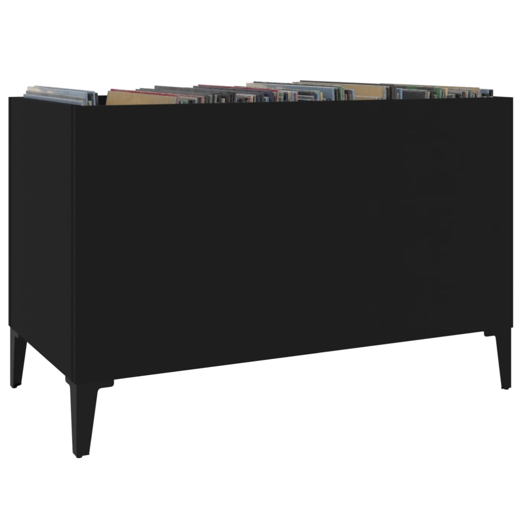 Record Cabinet Black 74.5x38x48 cm Engineered Wood