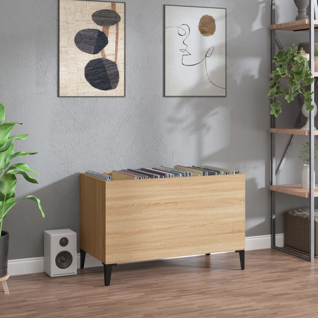 Record Cabinet Sonoma Oak 74.5x38x48 cm Engineered Wood