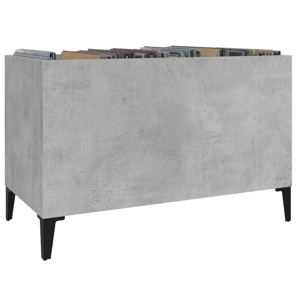 Record Cabinet Concrete Grey 74.5x38x48 cm Engineered Wood