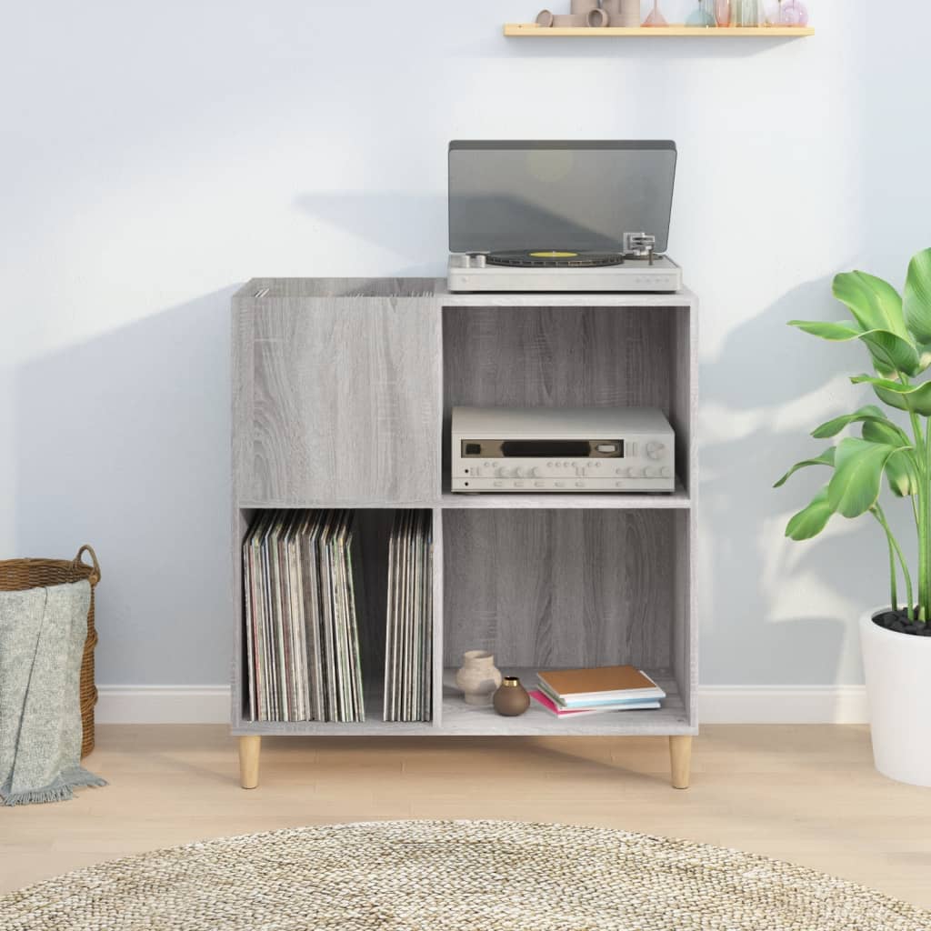Record Cabinet Grey Sonoma 84.5x38x89 cm Engineered Wood