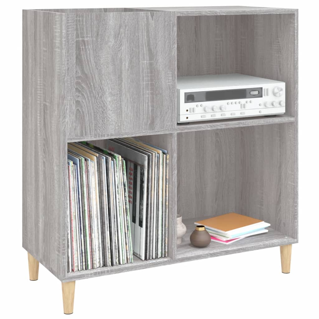 Record Cabinet Grey Sonoma 84.5x38x89 cm Engineered Wood