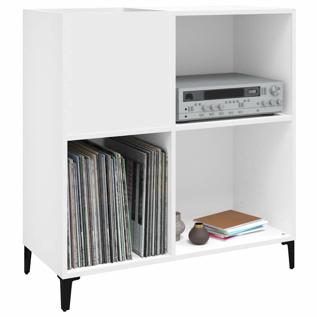 Record Cabinet White 84.5x38x89 cm Engineered Wood