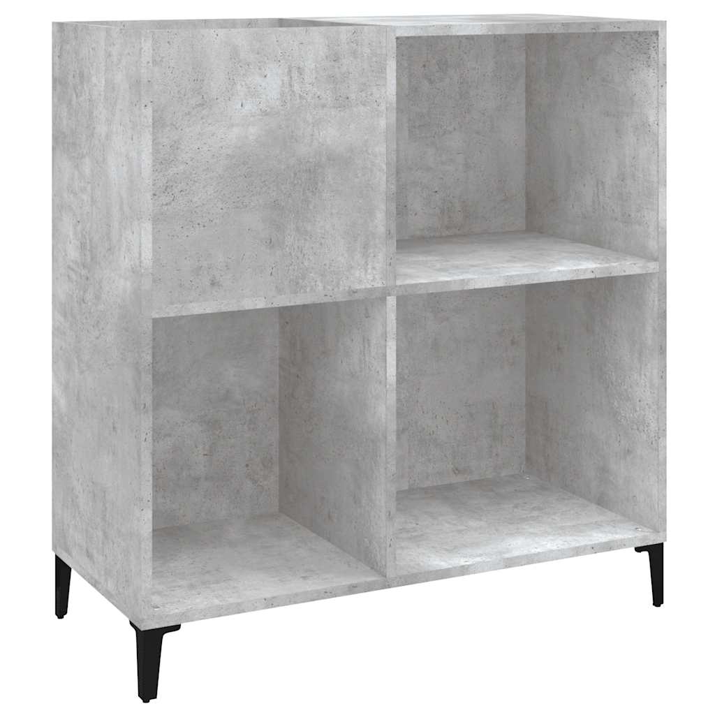 Record Cabinet Concrete Grey 84.5x38x89 cm Engineered Wood