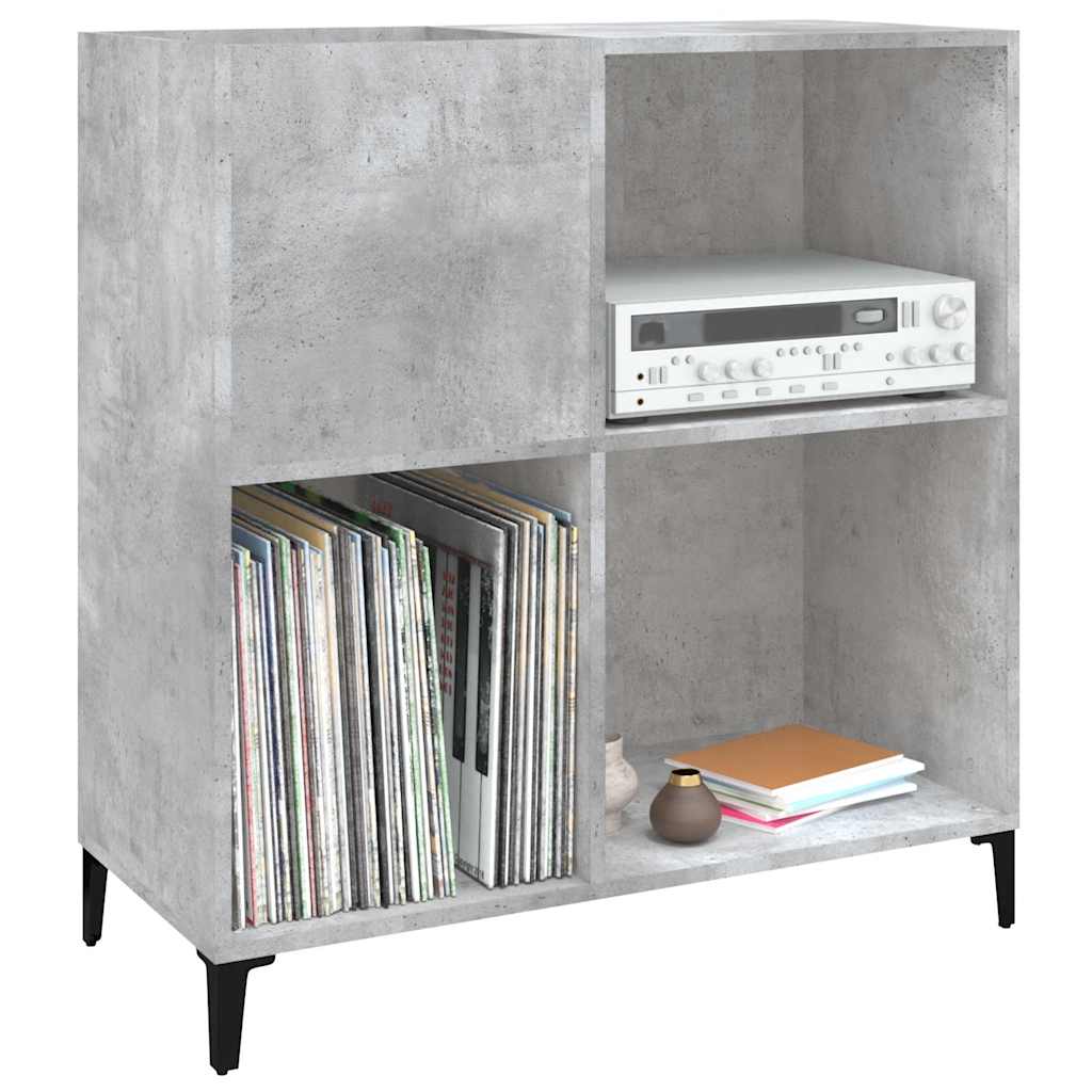 Record Cabinet Concrete Grey 84.5x38x89 cm Engineered Wood