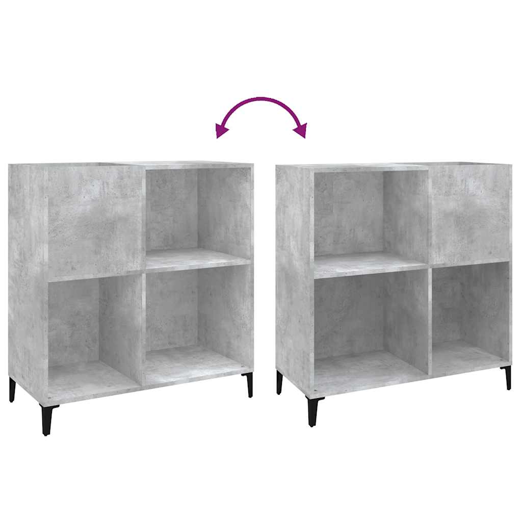 Record Cabinet Concrete Grey 84.5x38x89 cm Engineered Wood