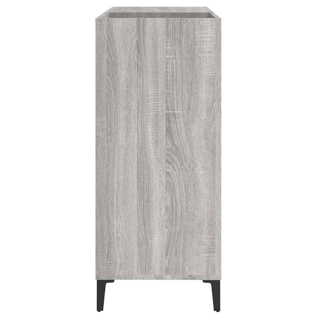 Record Cabinet Grey Sonoma 84.5x38x89 cm Engineered Wood