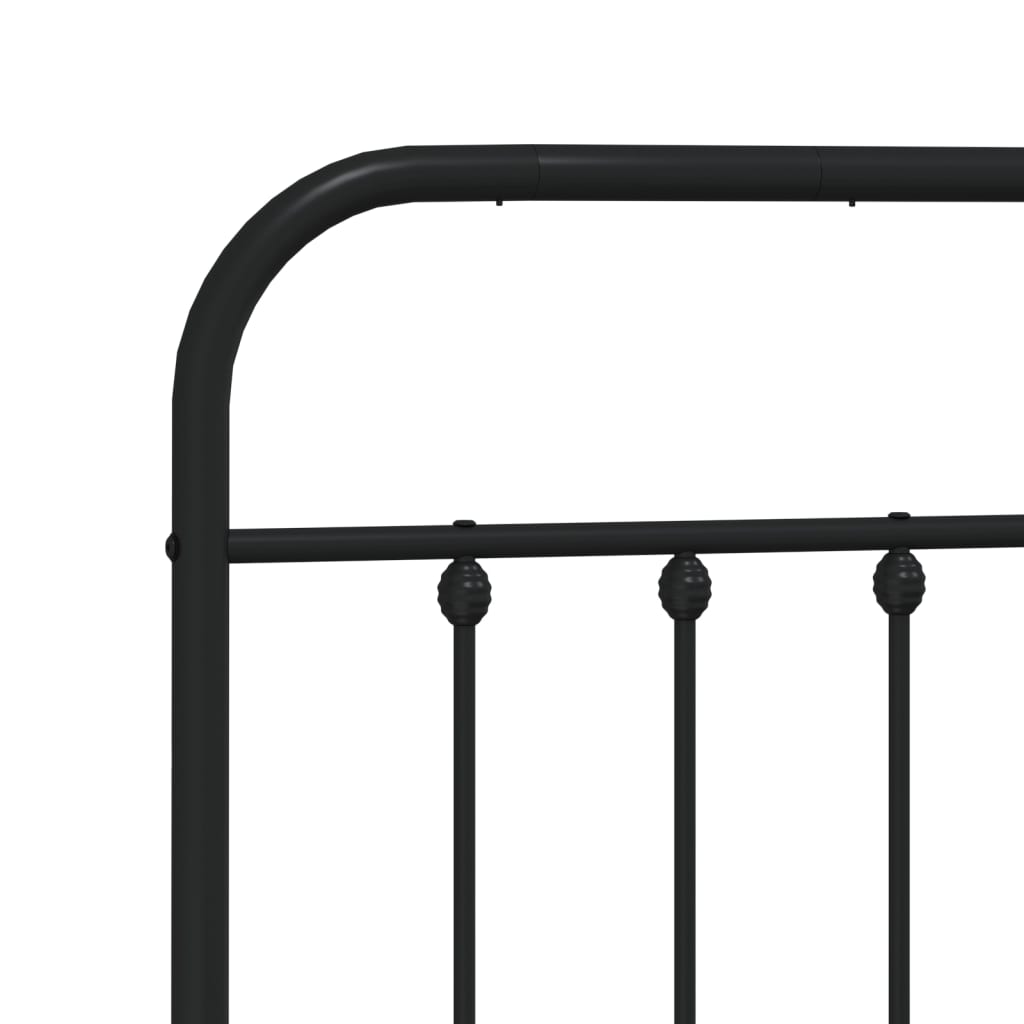 Metal Bed Frame without Mattress with Footboard Black 120x200cm