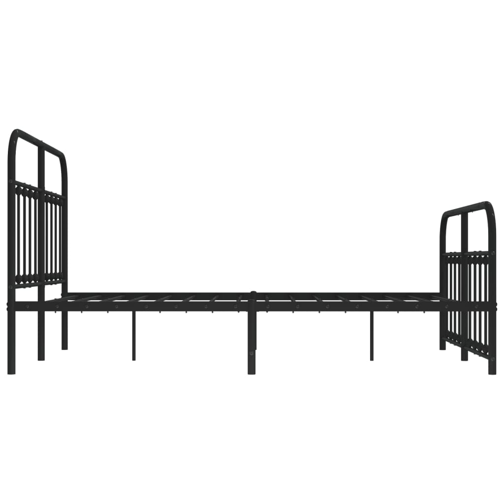 Metal Bed Frame without Mattress with Footboard Black 140x200cm