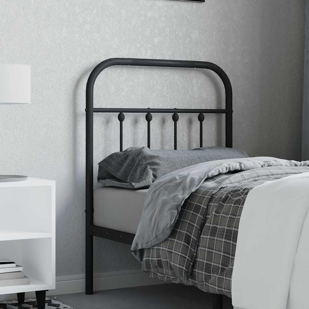 Metal Headboard Black 75 cm