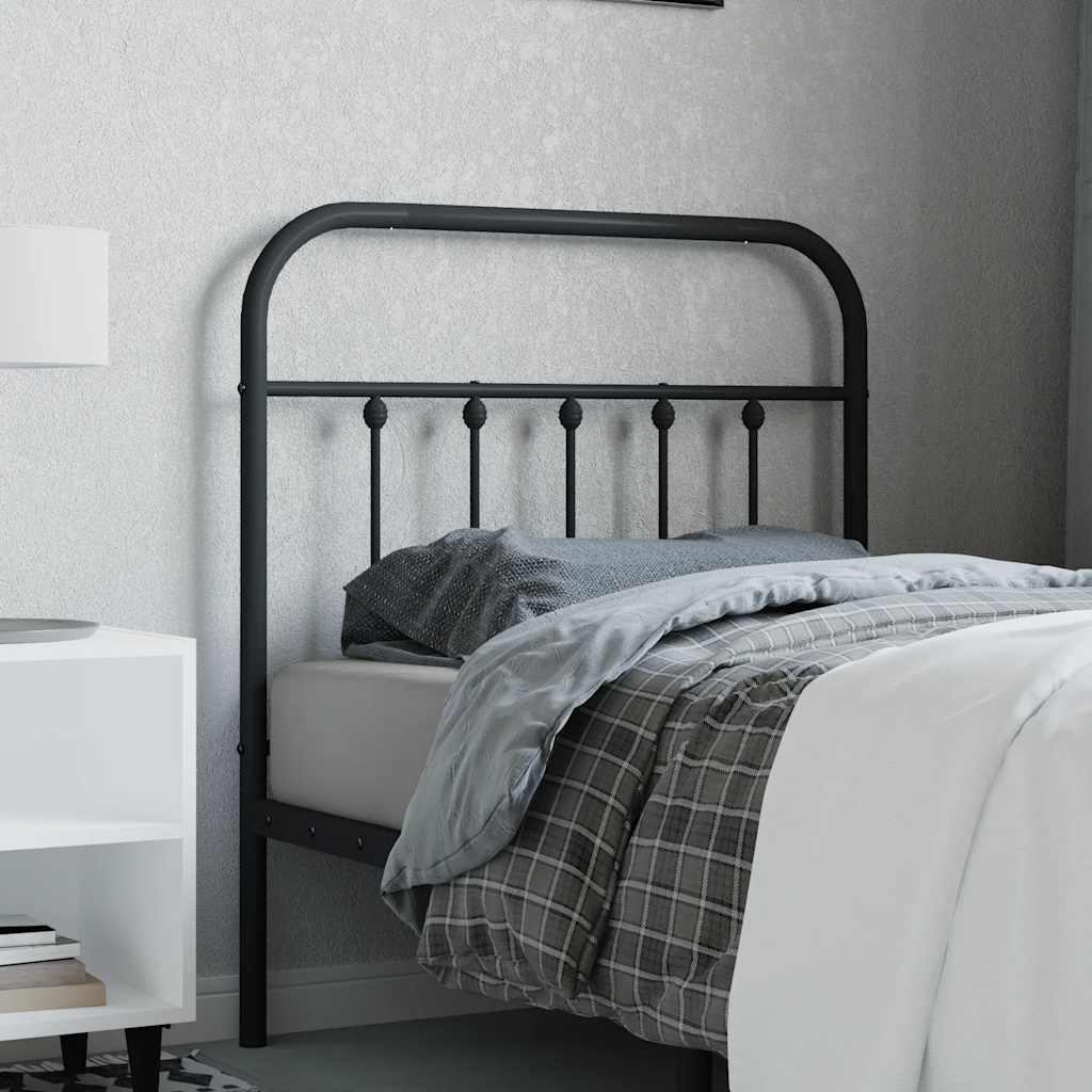 Metal Headboard Black 80 cm