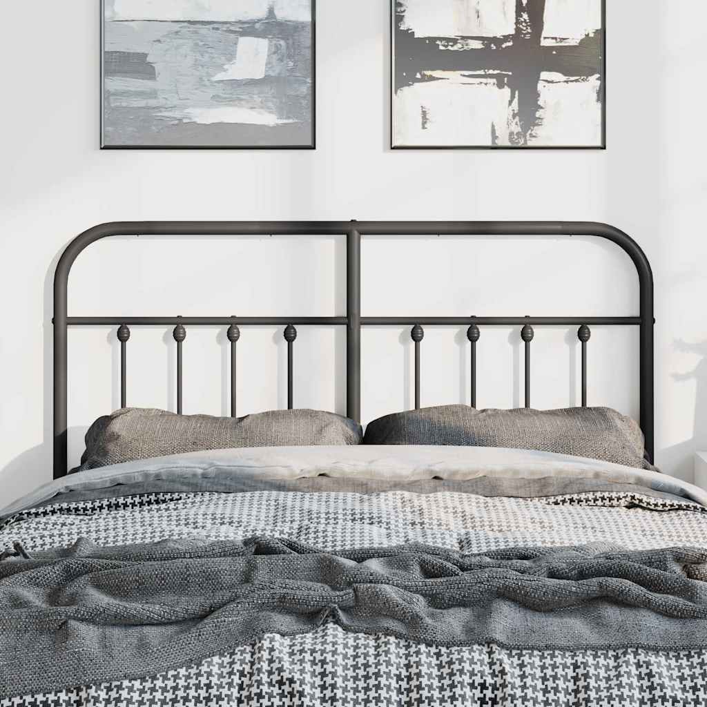 Metal Headboard Black 150 cm