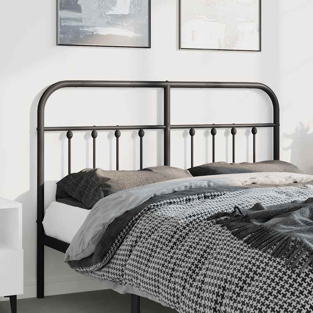 Metal Headboard Black 150 cm