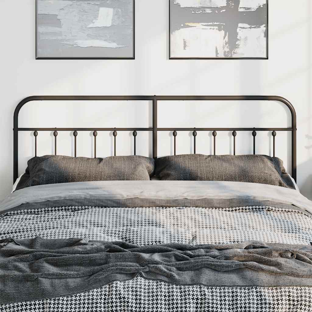 Metal Headboard Black 193 cm