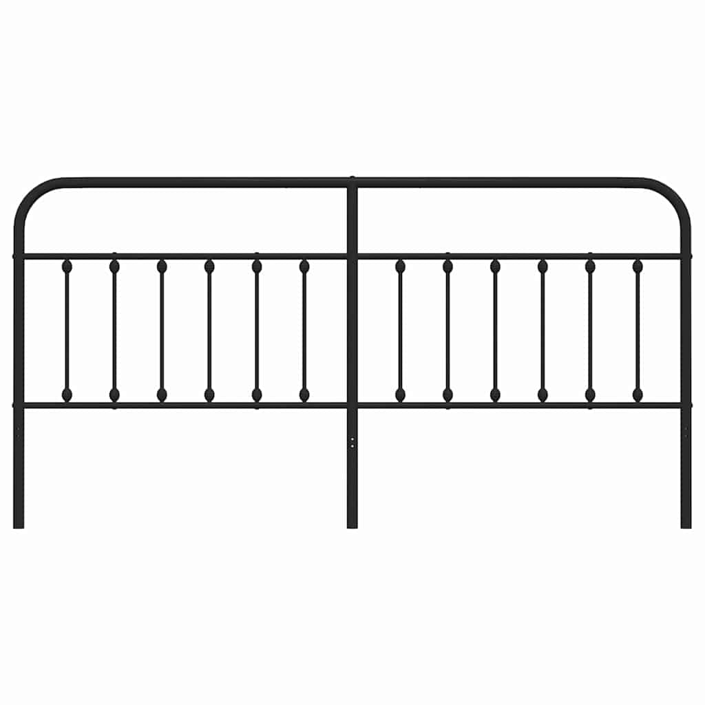 Metal Headboard Black 193 cm