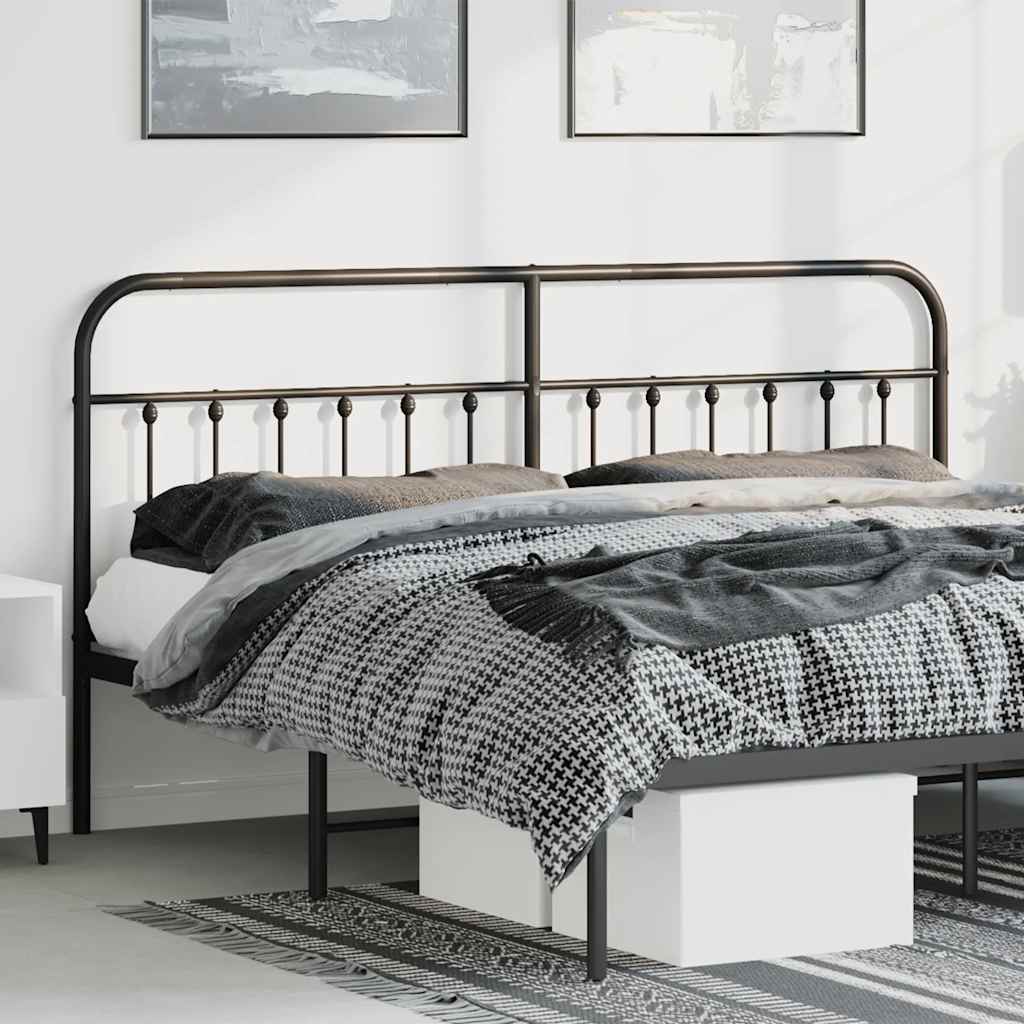 Metal Headboard Black 193 cm