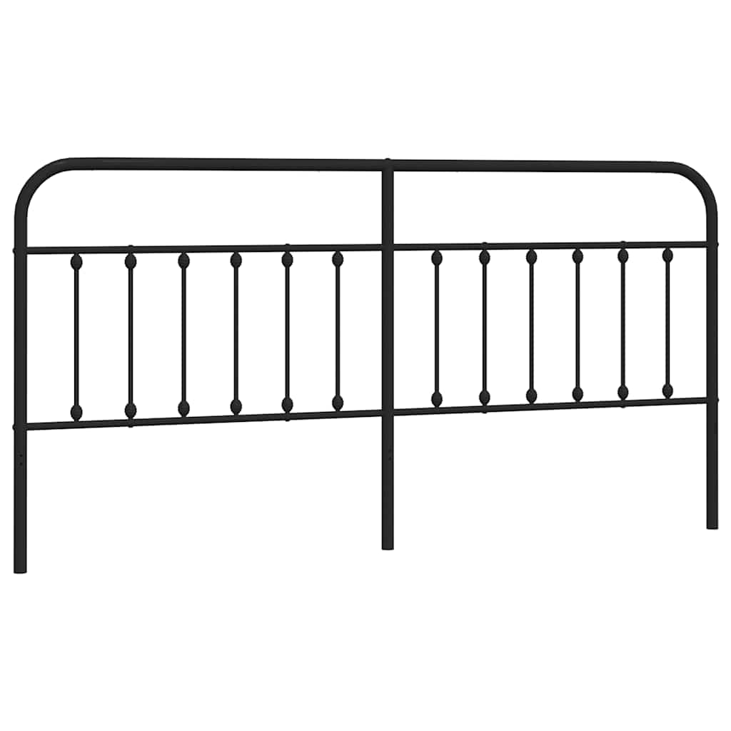 Metal Headboard Black 200 cm
