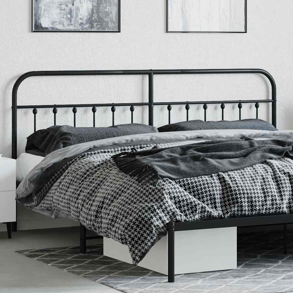 Metal Headboard Black 200 cm