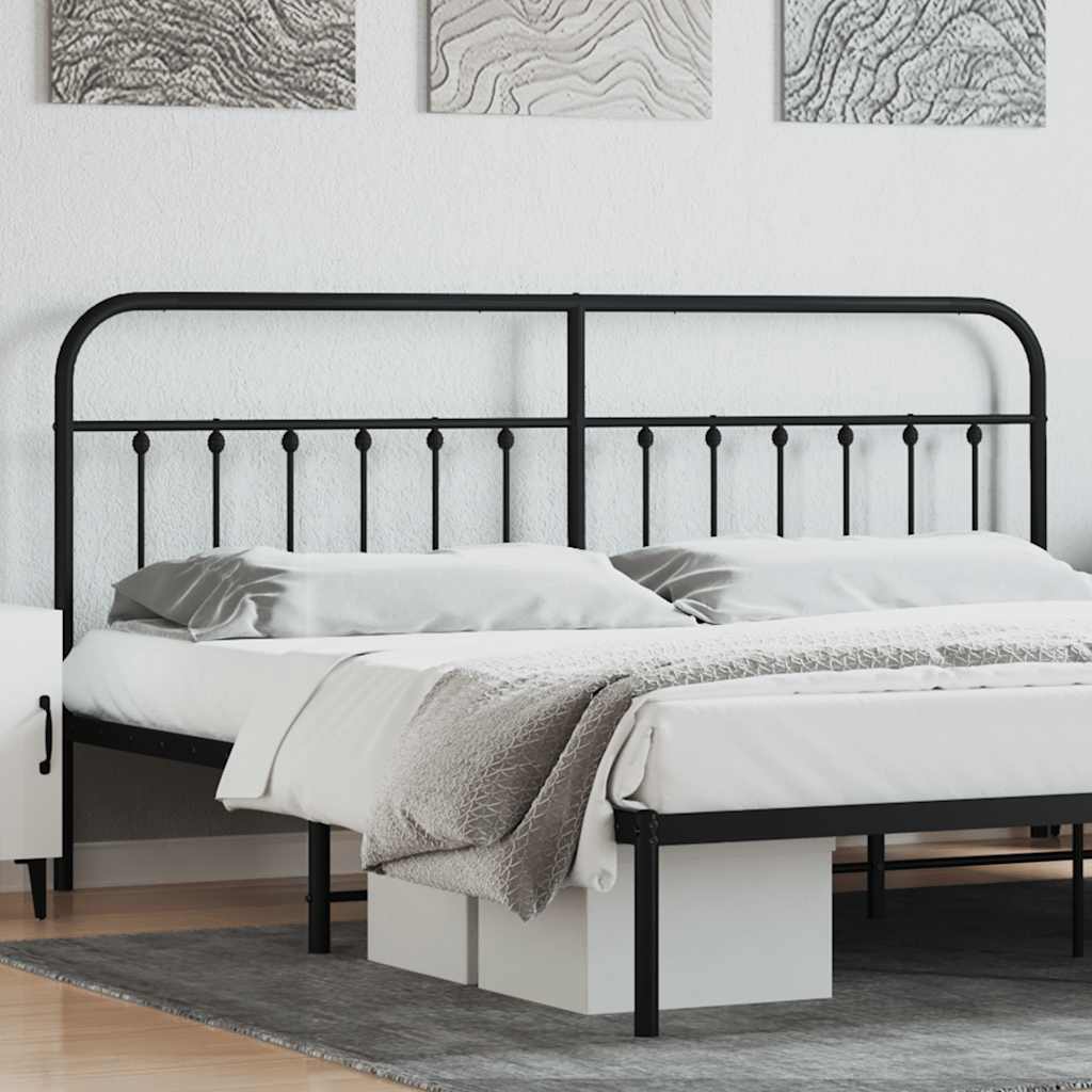 Metal Headboard Black 200 cm