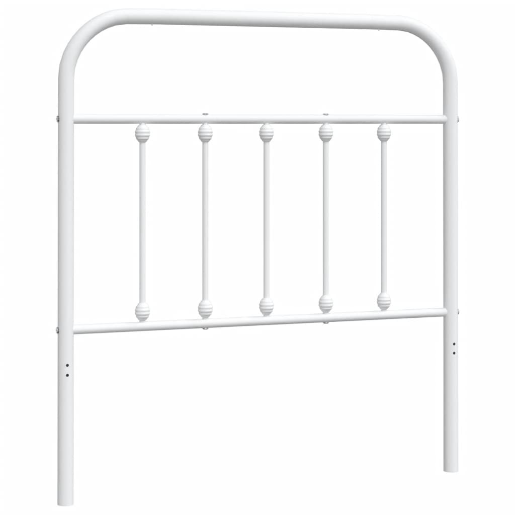 Metal Headboard White 80 cm