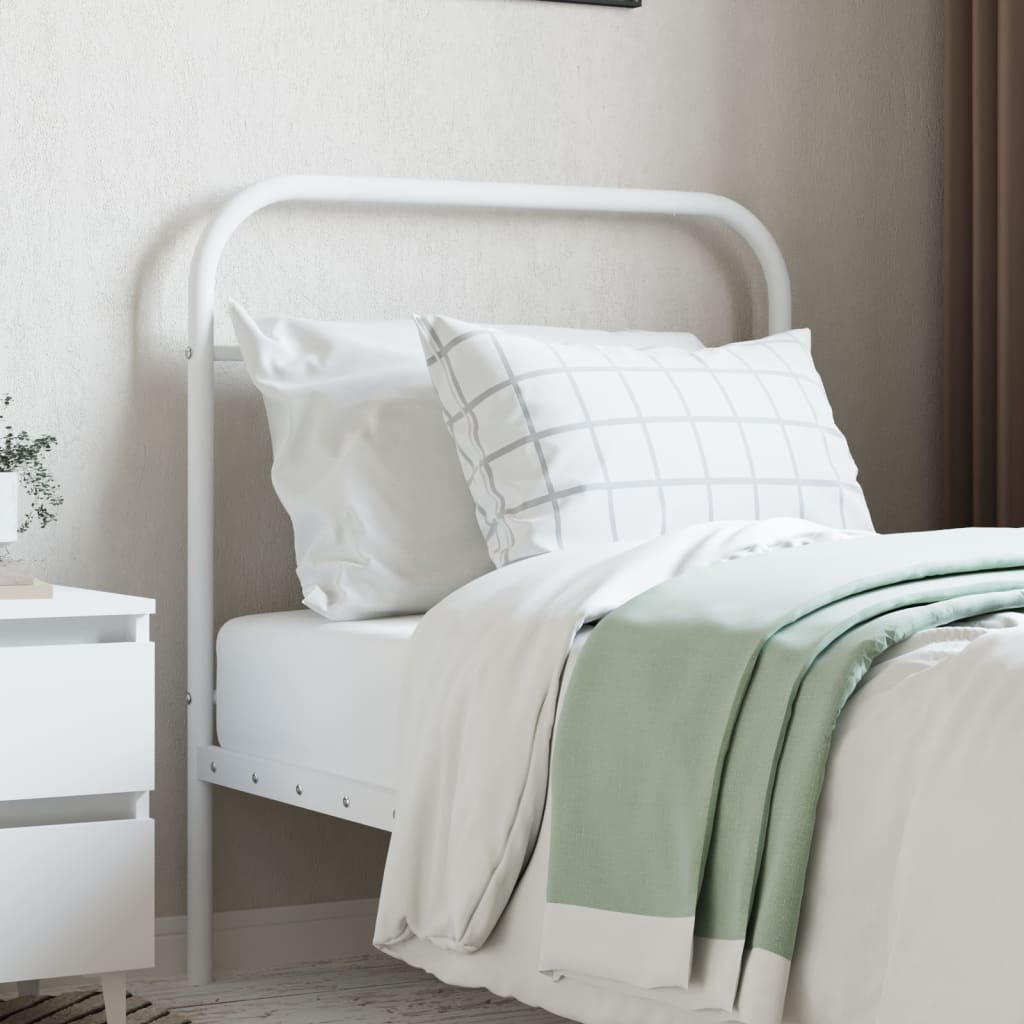 Metal Headboard White 80 cm