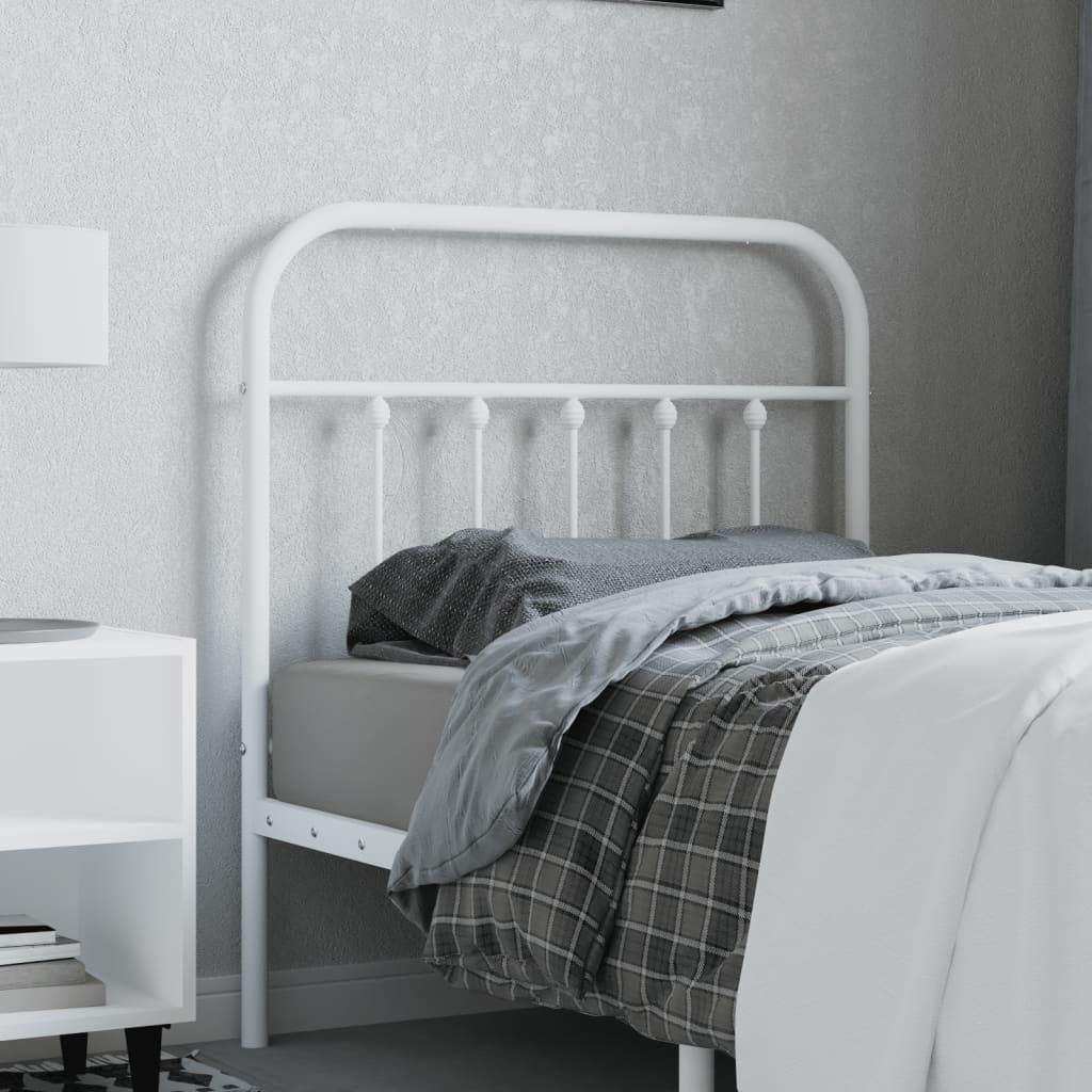 Metal Headboard White 80 cm