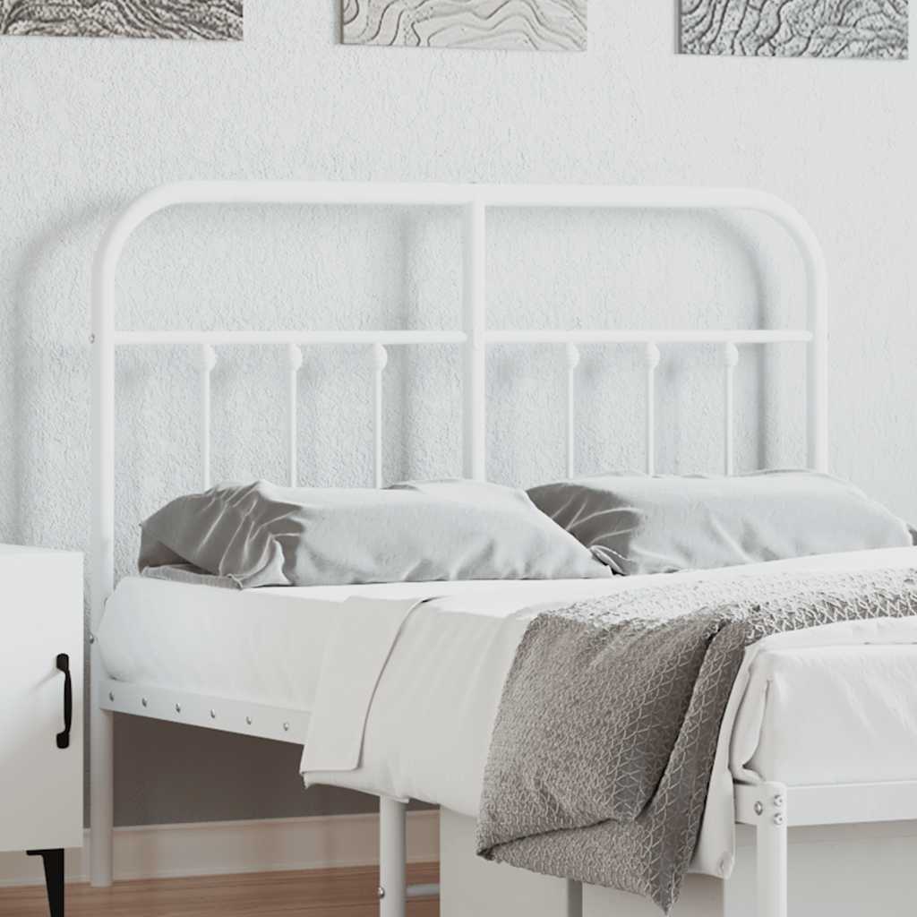 Metal Headboard White 120 cm