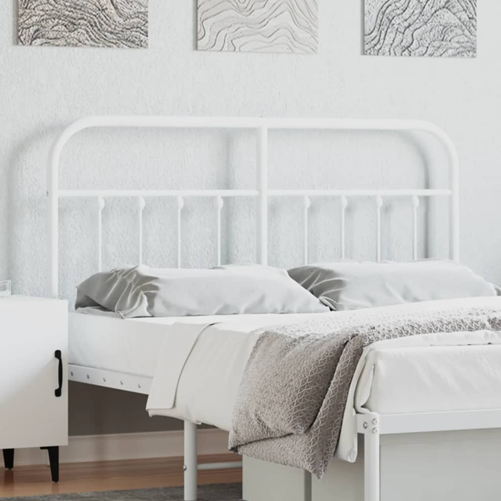 Metal Headboard White 135 cm