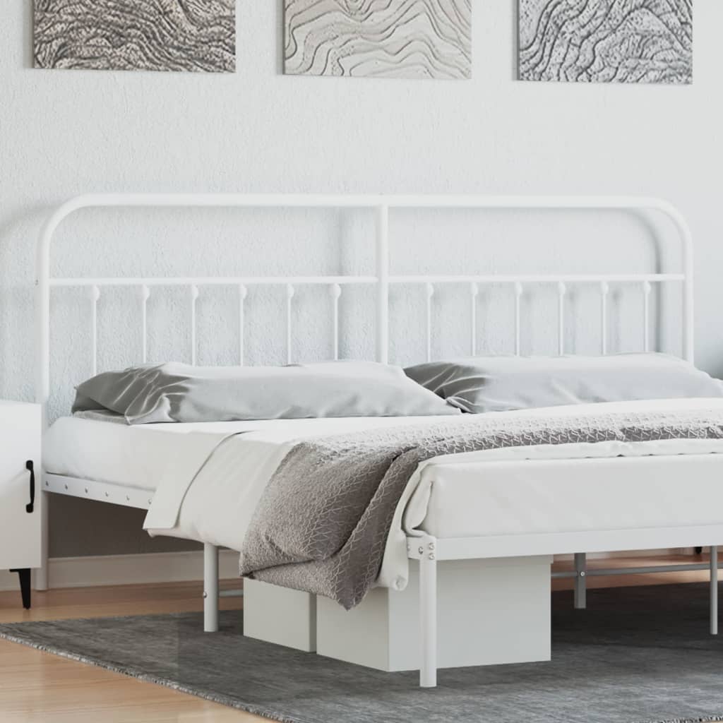 Metal Headboard White 200 cm