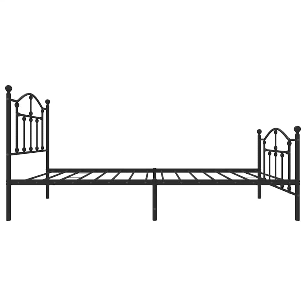 Metal Bed Frame without Mattress with Footboard Black 90x200cm