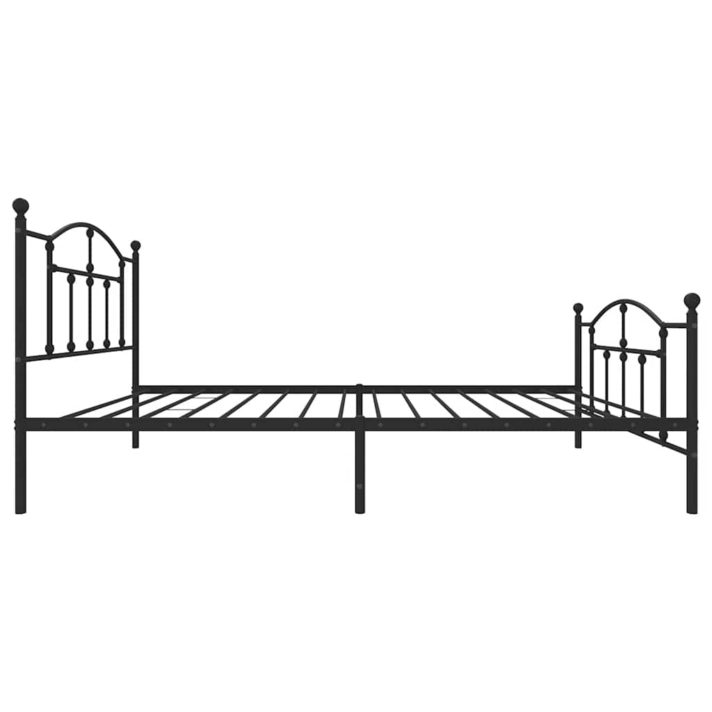 Metal Bed Frame without Mattress with Footboard Black 100x200cm