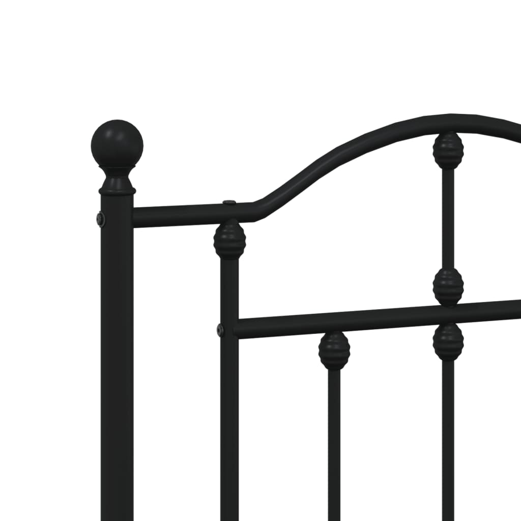 Metal Headboard Black 120 cm